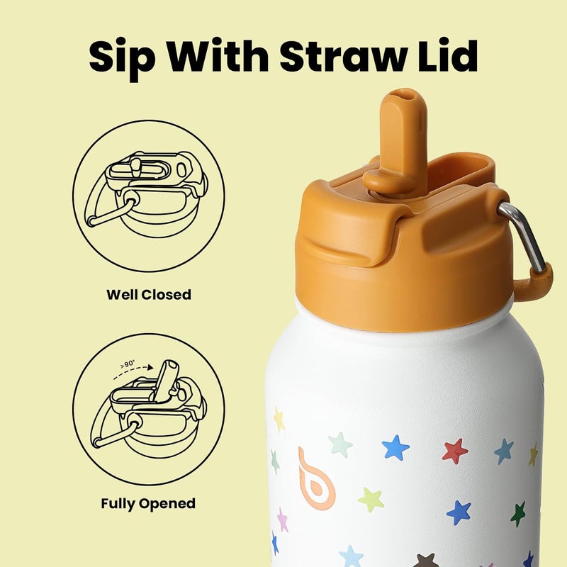 BottleBottle 32oz Insulated Water Bottle Stainless Steel Sport Water Bottle with Straw Dual-use Lid Design for Gym with Pill Box - Image 3
